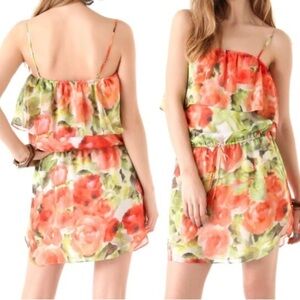 Haute Hippie Sz XS Silk Floral Colorful Mini Dress